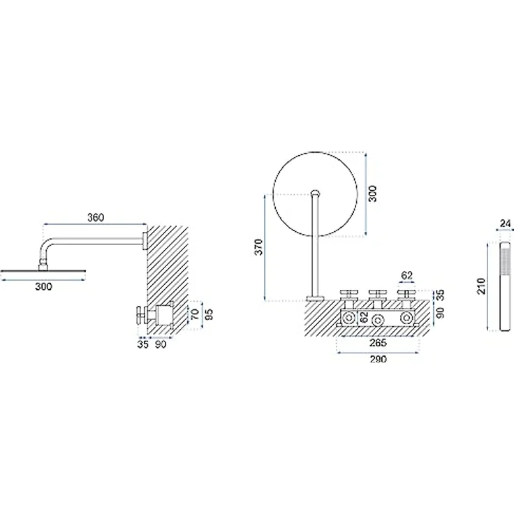 wohnwerk.idee Duscharmatur Exit, Duschsystem in mattschwarz mit Regendusche und Handbrause, minimalistisch und langlebig – Bild 5