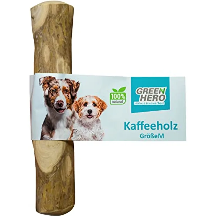 Green Hero Kaffeeholz Kaustab Größe M - 18 cm natürlicher und nachhaltiger Kauknochen aus Kaffee-Holz für Hunde langlebig zur Unterstützung von Kiefer und Zähnen hypoallergener Kaffee Kaustab