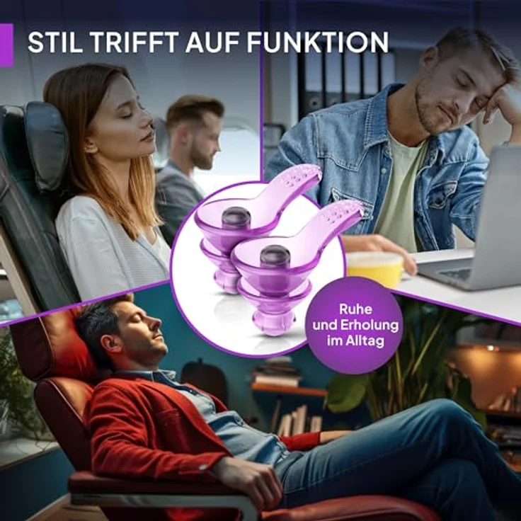 Senner ® DreamPro, Ohrstöpsel für ruhigen Schlaf, Gehörschutz mit 29 dB SNR, hypoallergen, 2 Größen, Alubehälter für Seitenschläfer – Bild 3