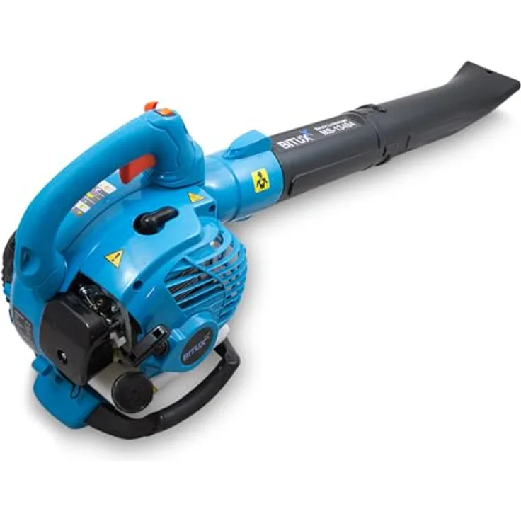 Bituxx MS-13494, 3in1 Benzin Laubsauger/Laubbläser/Laubhäcksler, leistungsstarker 25,4 ccm Motor, 50 L Laubsackvolumen, Blau