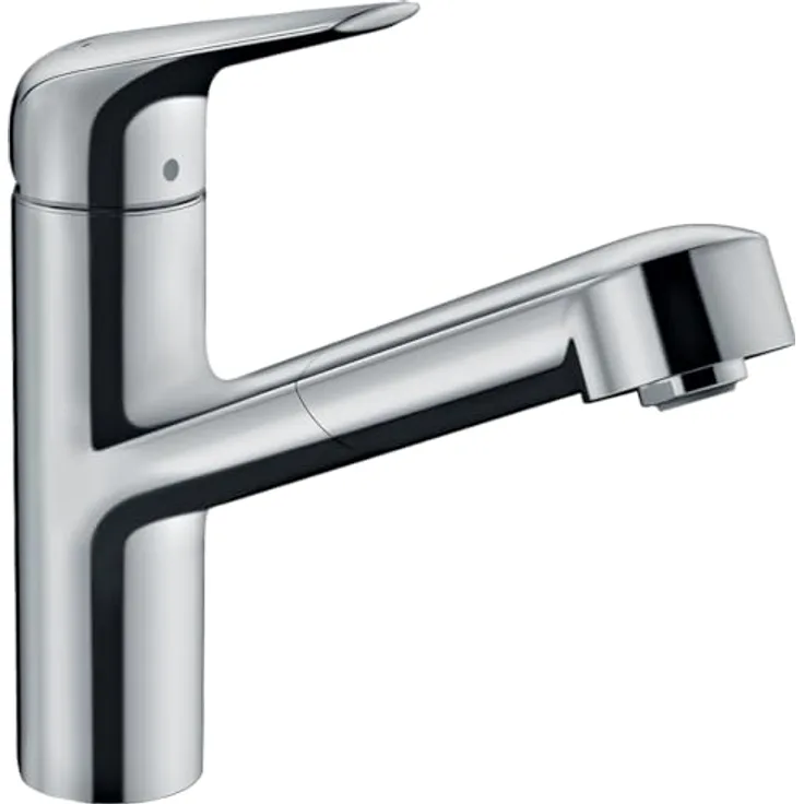 Hansgrohe Focus M42 Einhebel-Küchenmischer 150 1jet mit Ausziehauslauf, Chrom, Schwenkbereich 120°, MagFit Halterung, Quick-Connect Schlauch