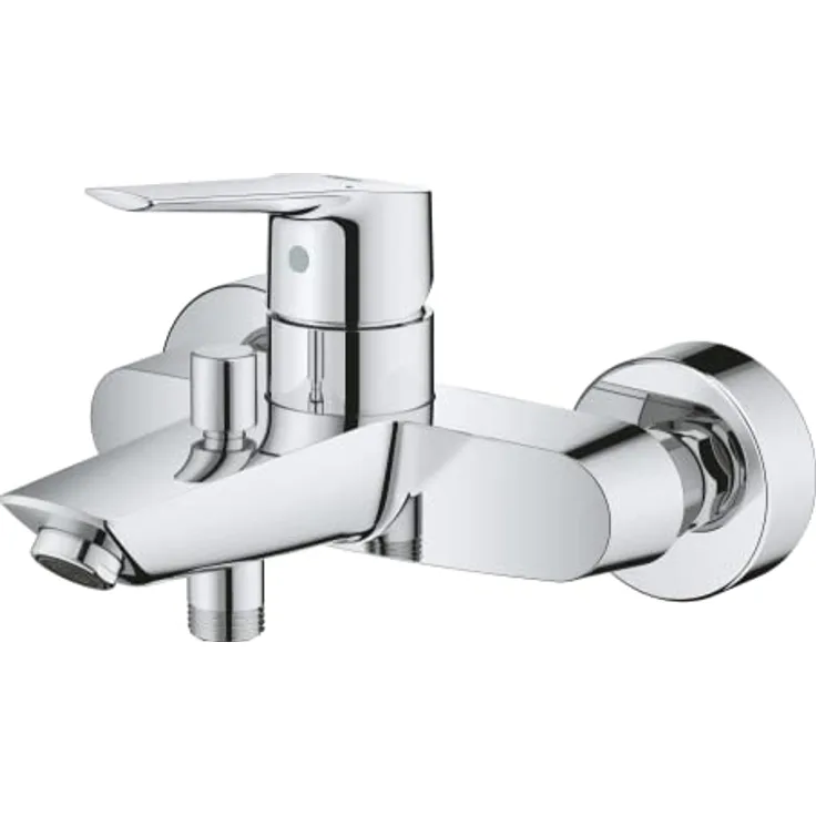 Grohe QuickFix Badewannenarmatur Start, Wandmontage mit kratzfester Chromoberfläche, Einhebelmischer und integriertem Rückflussverhinderer