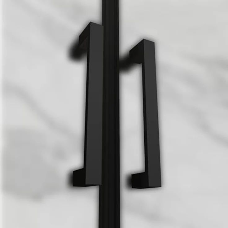i-flair Dusch-Doppelflügeltür Duschtür Lara BLACK mit Pendeltüren aus satiniertem ESG Sicherheitsglas, 68x195 cm, 6 mm – Bild 9
