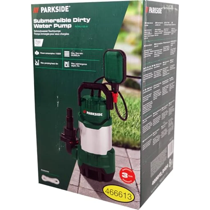 HEADNMORE® Bundle - PARKSIDE® Schmutzwasser Tauchpumpe PETPS 1100, 20000 l/h, Edelstahlgehäuse, inkl. Schlüsselanhänger Flaschenöffner – Bild 2