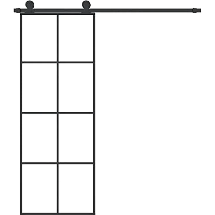 vidaXL Schiebetür mit Beschlag 76x205 cm ESG-Glas & Aluminium – Bild 3