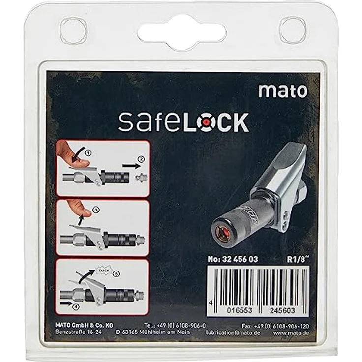 MATO Kartuschenpistole MATO 4-Backen-Hydraulik-Greifmundstück safeLOCK, Anschlussgewinde 1/8, bis 600 bar druckfest – Bild 3