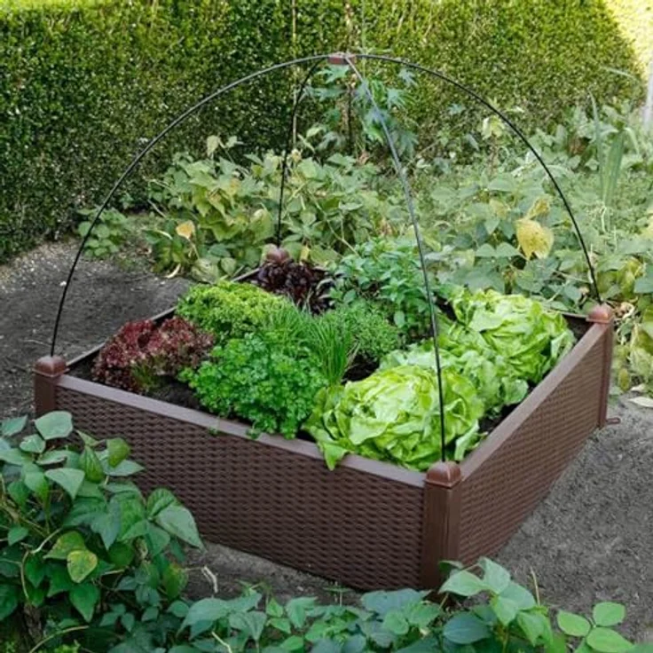 HTI-Living Hochbeet Nessa mit Rankhilfe, witterungsbeständiger Kunststoff, 290 Liter, grün – Bild 2