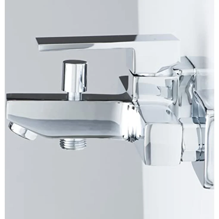 Schütte Wannenfüllarmatur Tokyo II, elegante Badarmatur mit 155 mm Ausladung und Qualitäts-Kartusche, Chrom – Bild 3