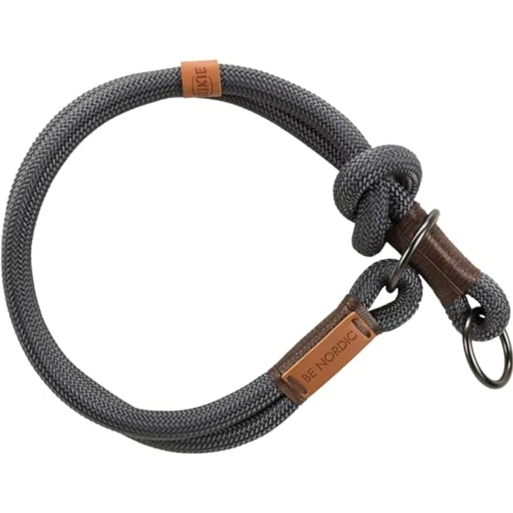 TRIXIE Zug-Stopp Hundehalsband BE NORDIC L dunkelgrau / braun – bequemes Hundehalsband für große & sehr große Hunde mit Zugbegrenzung - robust & elegant – 17281 – Bild 2