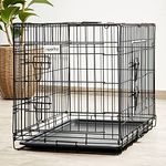 zooprinz Faltbare Hundebox aus stabilem Eisen, Hundekäfig mit 2 Türen und herausnehmbarer Bodenschale, transportabel mit Griff, in 4 Größen verfügbar (77,5 x 48,5 x 55,5 cm)