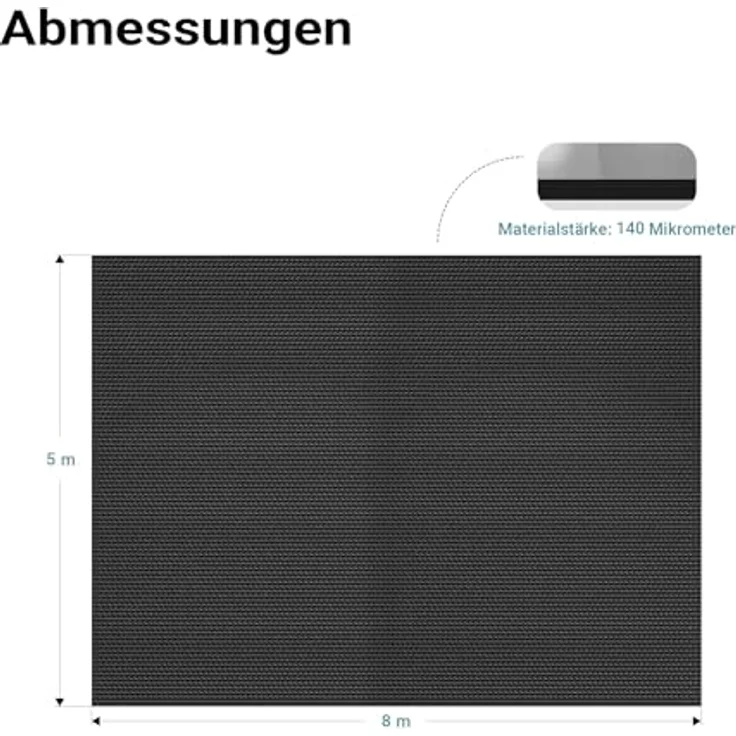 Pool Solarfolie 5x8m schwarz Poolabdeckung Solarplane Poolheizung – Bild 6