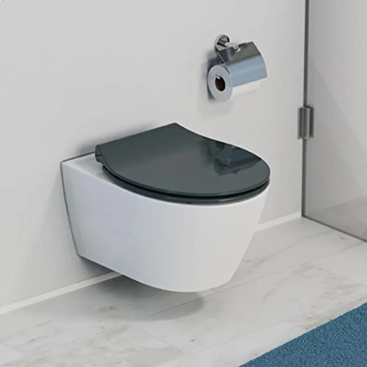 Schütte WC-Sitz Slim Anthrazit Duroplast mit Absenkautomatik, Schnellverschluss und universeller Form – Bild 6