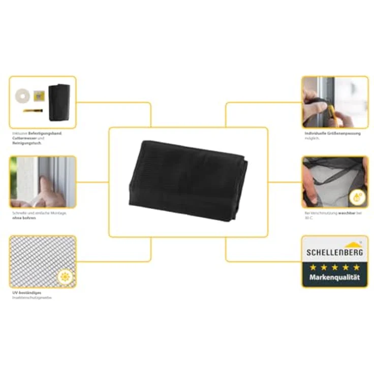 Schellenberg Insektenschutz Gitter Minirolle 100 x 130 cm, anthrazit – Bild 2