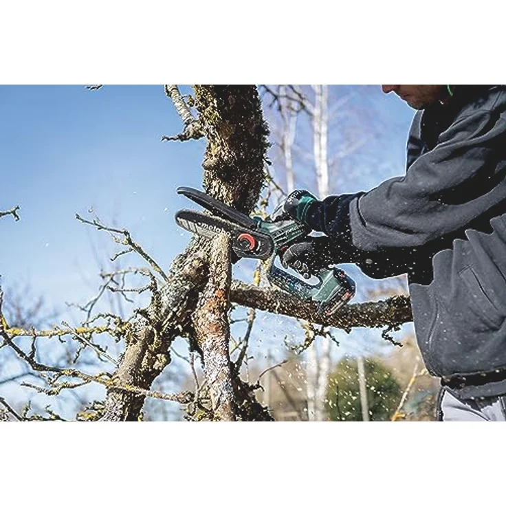 Metabo MS 18 LTX 15, Akku Kettensäge mit 15 cm Sägeschiene, leicht und sicher für präzise Schnitte – Bild 3