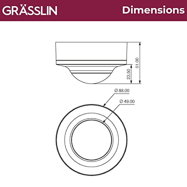 GRÄSSLIN 18.06.0026.1 talis 360 A - Passiv-Infrarot Bewegungsmelder für Deckenmontage im Innenbereich I 1-Kanal I 360° Erfassungswinkel I LED 200W I Glüh- und Halogen 1000W – Bild 5