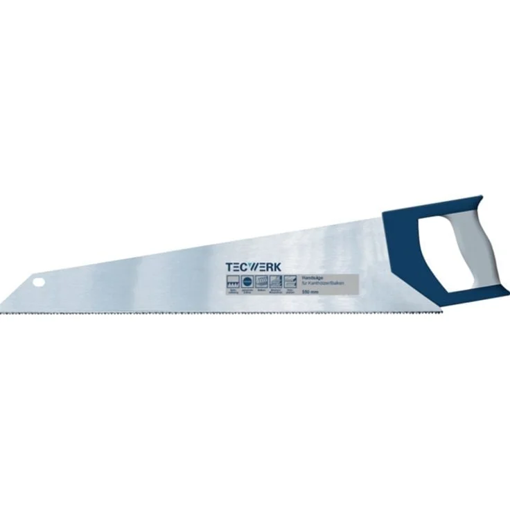 NORDWEST Handel AG Handsäge Blatt-L.450mm, 7 Universalzahnung mit Komfortgriff für Holz und Kunststoffe, induktivhärtet