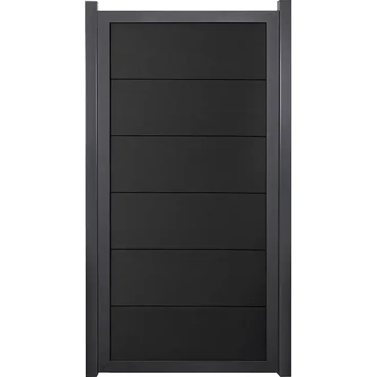 GroJa Viento Steckzaun, 90 x 180 cm, Sichtschutzzäune aus BPC mit Aluminiumrahmen, Anthrazitgrau (DB703)