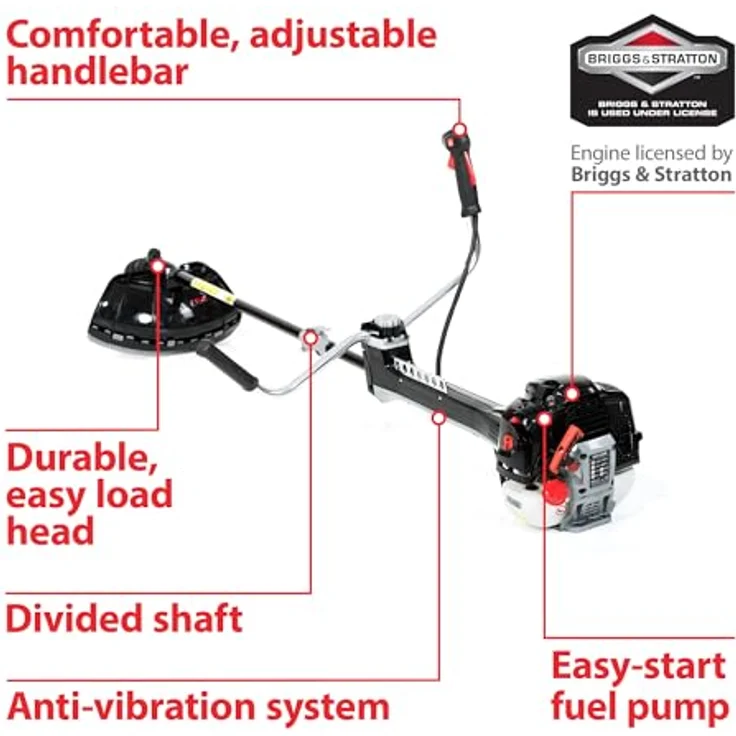 NAX POWER PRODUCTS 800B Motor 51,7 cm3 1,35kW Antivibrationssystem Briggs & Stratton Lizenzware Benzin-Sense Freischneider Rasentrimmer, Schwarz – Bild 3