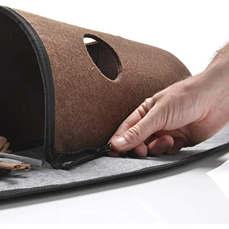Canadian Cat Company ActivityTeppich CALVIN, Intelligenzspielzeug für Katzen, Spielteppich, Spielmatte, 85 x 85 x 20 cm, Anti-Rutsch Noppen, teilweise einzeln verwendbar, abwaschbare Filzoberfläche, grau - Preisvergleich – Bild 6
