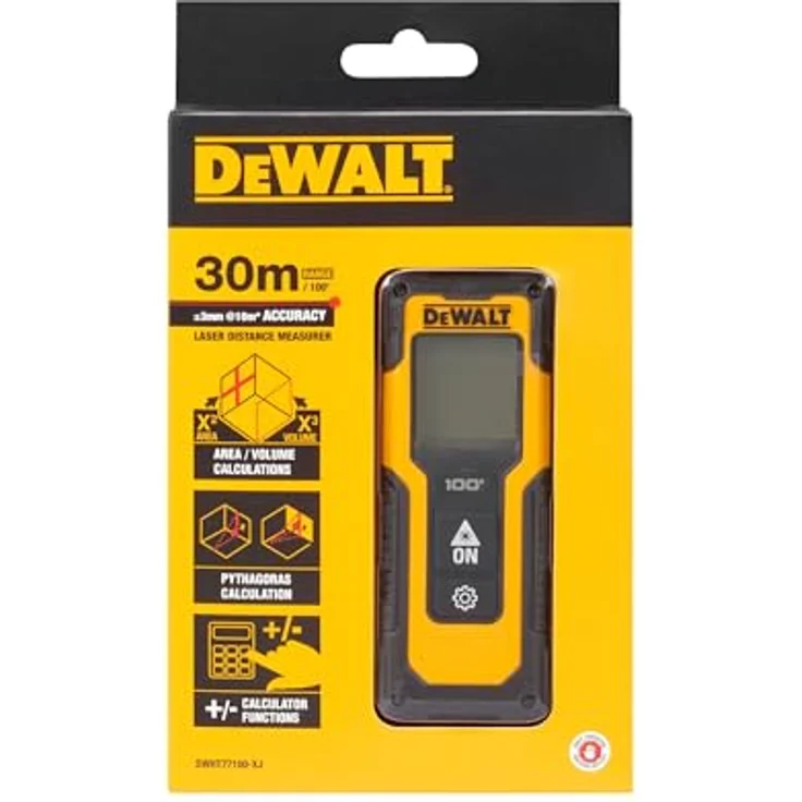 DeWALT Entfernungsmesser DWHT77100-XJ, Distanzmesser, Abstandsmesser, bis zu 30m, Kompakte Bauform – Bild 3