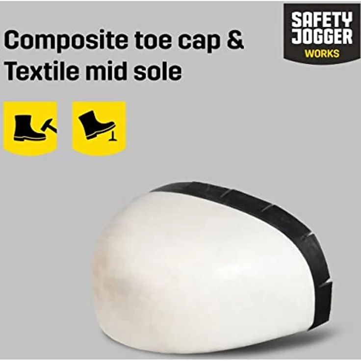 Safety Jogger Basalt Mid S7S ESD, Sicherheitsschuh Größe 44, wasserdicht und atmungsaktiv, metallfrei, hitzebeständig – Bild 5