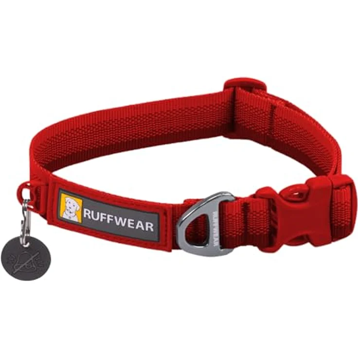 Ruffwear Front Range-Halsband, Hundehalsband mit V-Ring, längenverstellbares Haustier-Hundehalsband, bequemer weicher Stoff, Haustierhalsband mit Hundeleinen-Befestigungsring, Red Canyon 11"-14" – Bild 1