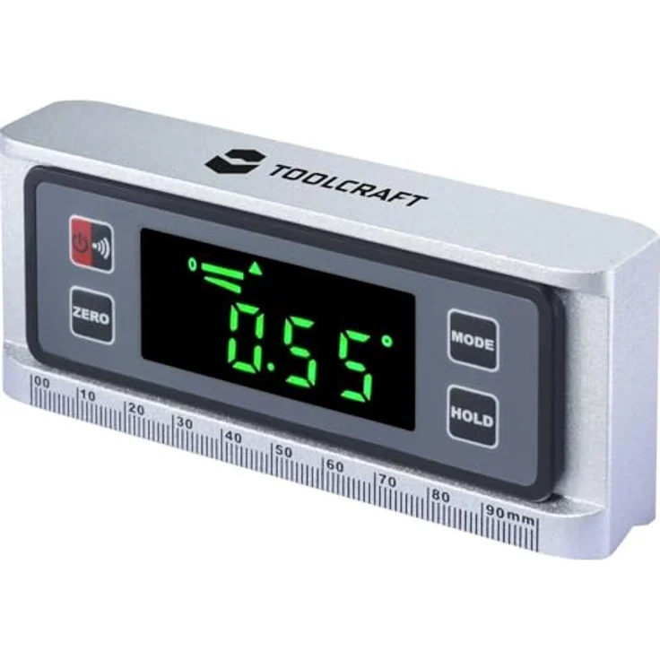 Toolcraft TO-9616512 Digitaler Winkelmesser 360 ° mit Traffic Light LED-Technologie, Flip-Display und Hold-Funktion – Bild 1