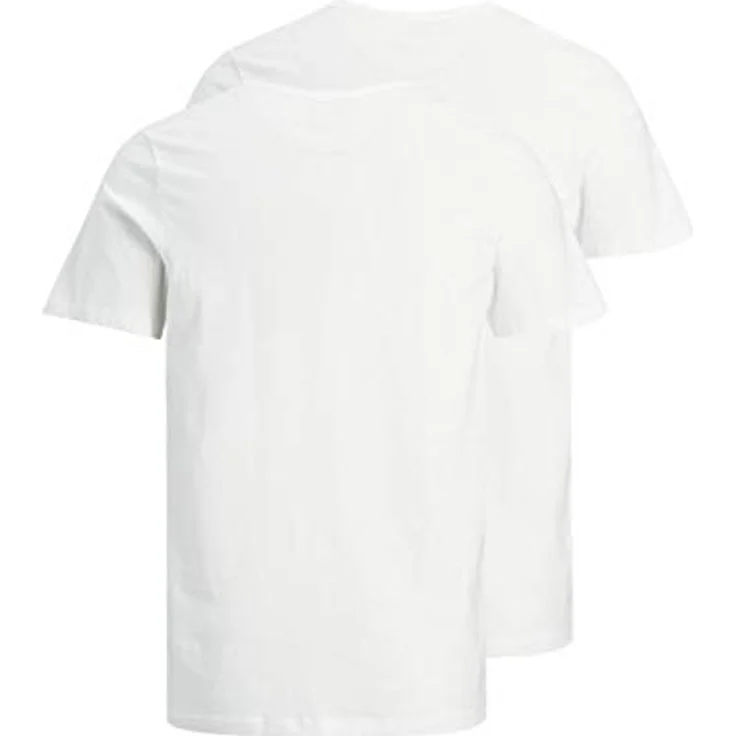 Jack & Jones Herren Basic Shirt, bequem geschnitten, 2er Pack, Weiß, Größe M – Bild 9