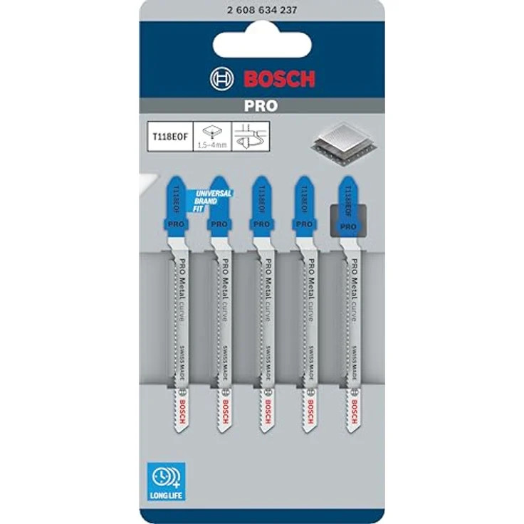 Bosch Stichsägeblätter Metall T118EOF 5 Stück – Bild 2
