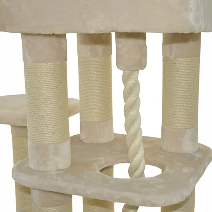 nanook Kratzbaum Memphis XXL - hochwertiger Plüsch - große Liegefläche - für große Katzen - beige – Bild 4