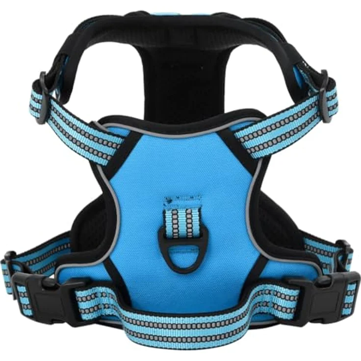 vidaXL Hundegeschirr Reflektierend Verstellbar Blau XL, mit 4 verstellbaren Gurten und atmungsaktivem Netzgewebe – Bild 1