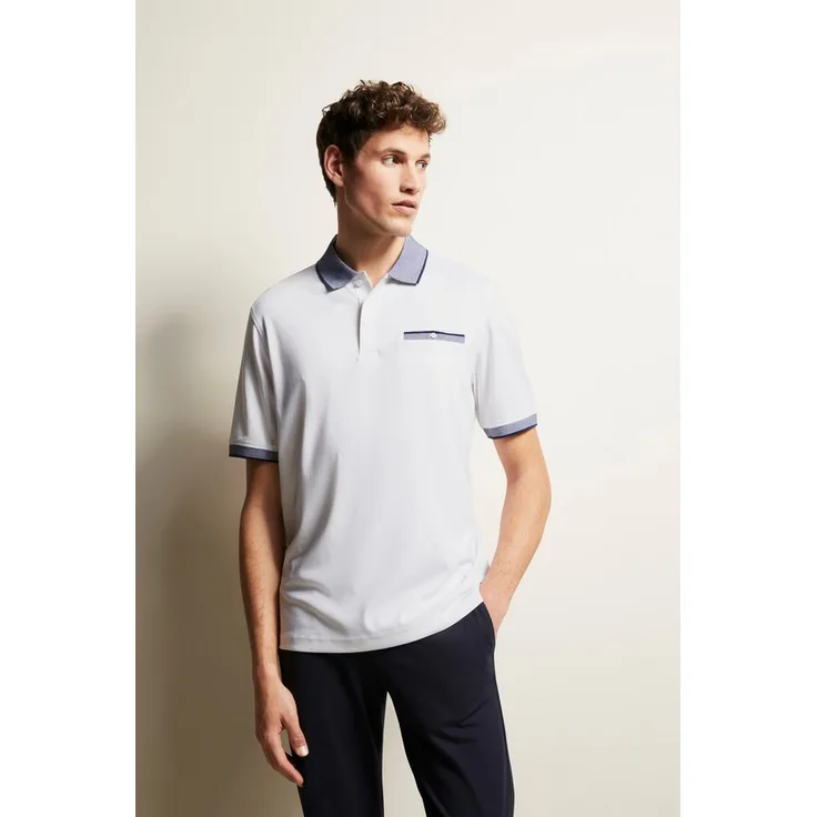bugatti Poloshirt mit farblichen Akzenten an Kragen, Brusttasche und Ärmelsaum