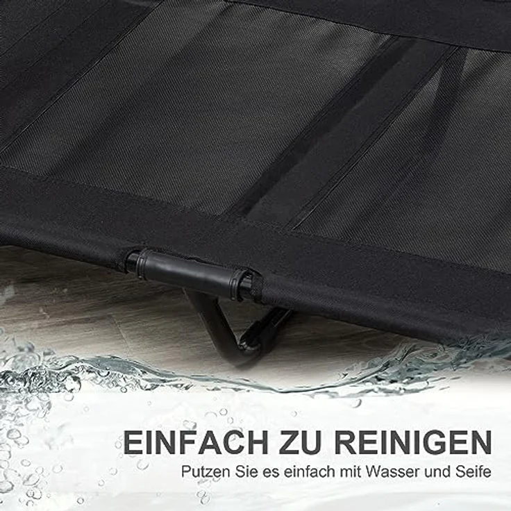 PawHut Hundeliege Outdoor Schlafplatz Hundebett Hundesofa Haustierbett Katzenbett Schwarz 92 x 76 x 18 cm – Bild 5