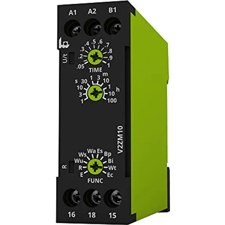 TELE HAASE 125100 Zeitrelais VEO, Multifunktional mit 10 Zeitfunktionen, 12-240 V AC/DC, kompakte Bauform 22,5 mm