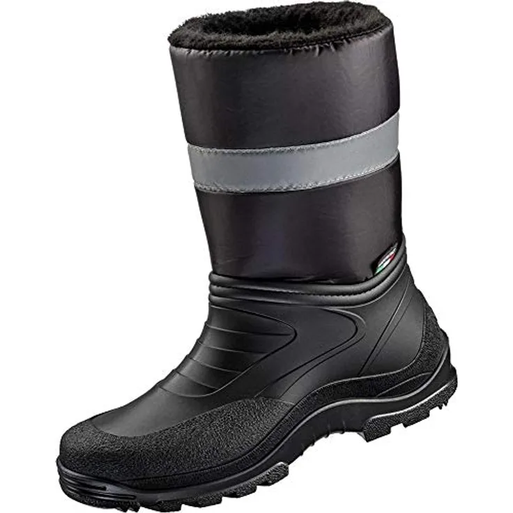 Helmut Feldmann Winterschlupfstiefel Skagen Gr.43 schwarz, PVC/Nyl. mit Reflexstreifen, wasserabweisend, wärmespeichernd, rutschfest