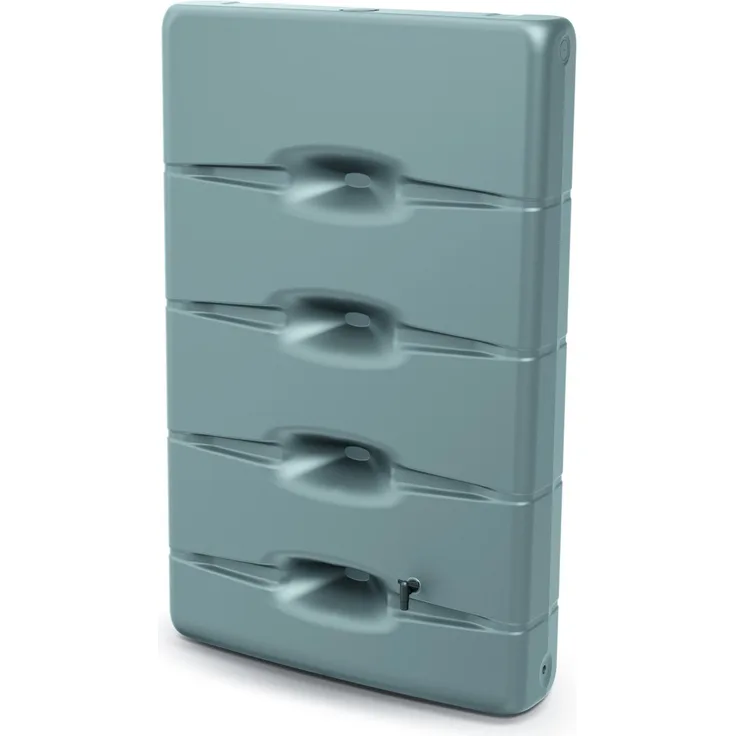 Prosperplast Arves Regenspeicher Aqua Wall 400 L, eckiger Grauer Regenspeicher mit kompakten Abmessungen