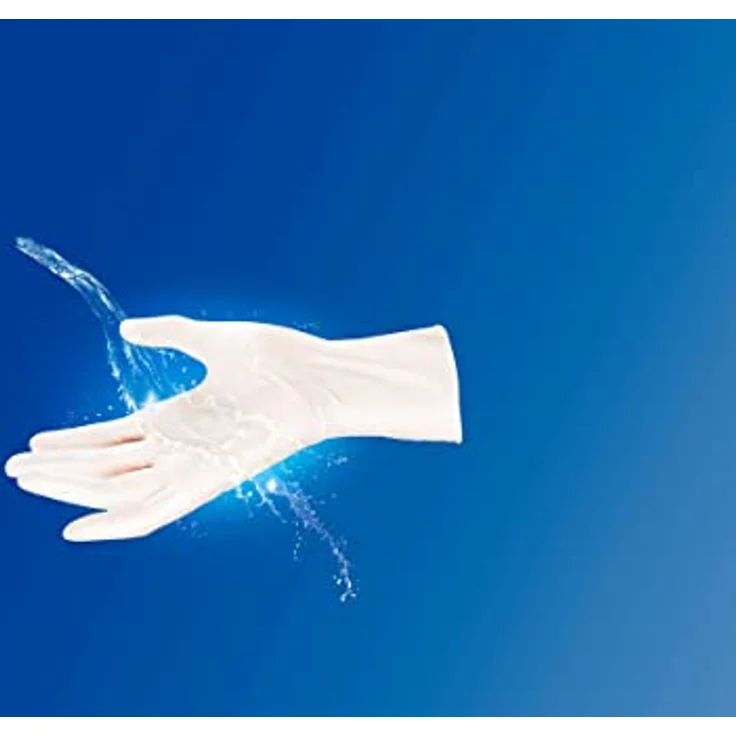 Vileda Extra Long 10 Handschuhe, Latex, Größe M/L, 80% längerer Schaft, bakterieller Schutz, reißfest, puderfrei – Bild 3