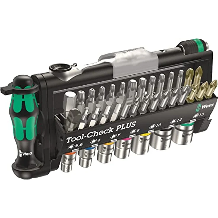 Wera Bit-Set 9750 Schaumstoffeinlage Kraftform Kompakt und Tool-Check PLUS, 39-teilig mit langlebiger Schaumstoffeinlage und flexiblem Bits-Handhalter – Bild 18
