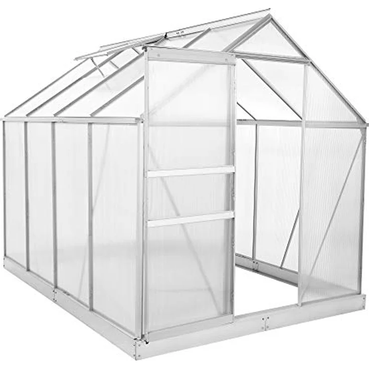 Zelsius Aluminium Gewächshaus für den Garten | inklusive Fundament | 250 x 190 cm | 4 mm Platten | Vielseitig nutzbar als Treibhaus, Tomatenhaus, Frühbeet und Pflanzenhaus – Bild 1