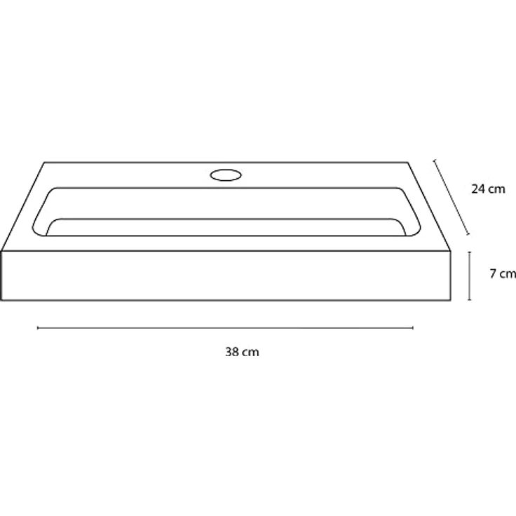 Differnz Flat Waschbecken-Set, kompakte Waschschüssel 38x24x7 cm für moderne WC-Räume – Bild 5