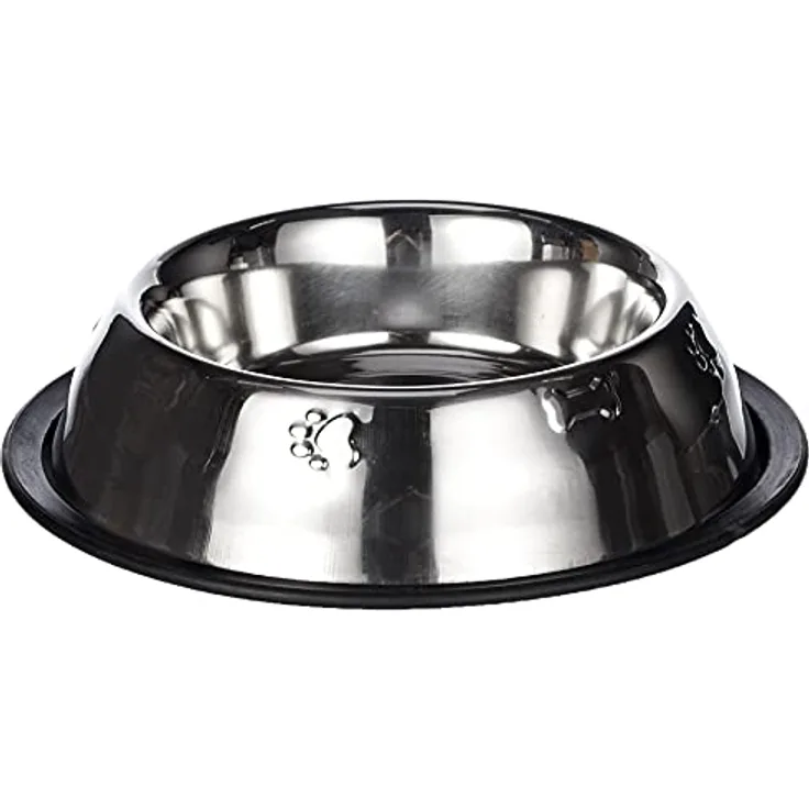 Arquivet Futternapf für Hunde und Katzen aus Edelstahl - rutschfeste Unterlage - Stilvoll dekoriert - Futternapf für Hunde und Katzen - Haustierfutter - 450 ml / 20 cm