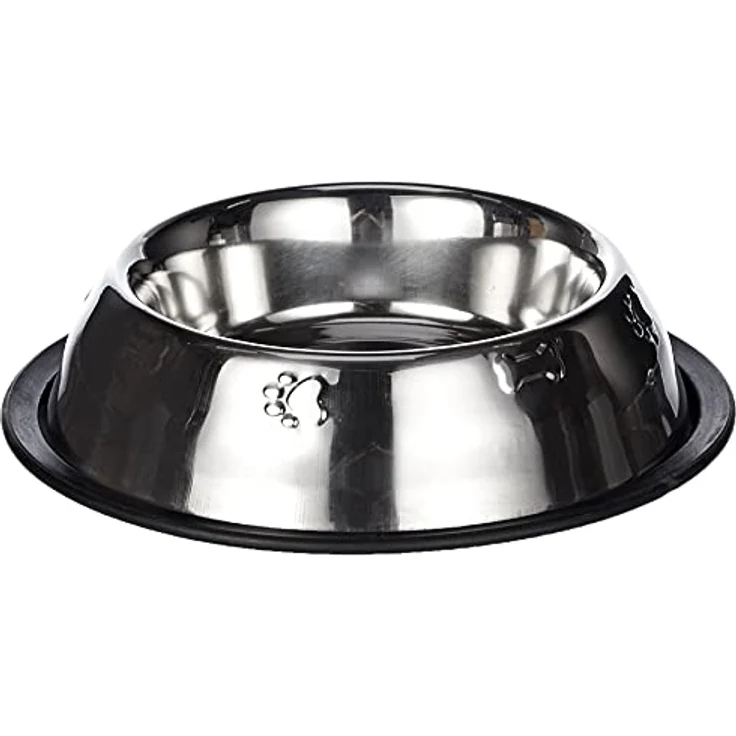 Arquivet Futternapf für Hunde und Katzen aus Edelstahl - rutschfeste Unterlage - Stilvoll dekoriert - Futternapf für Hunde und Katzen - Haustierfutter - 450 ml / 20 cm – Bild 1