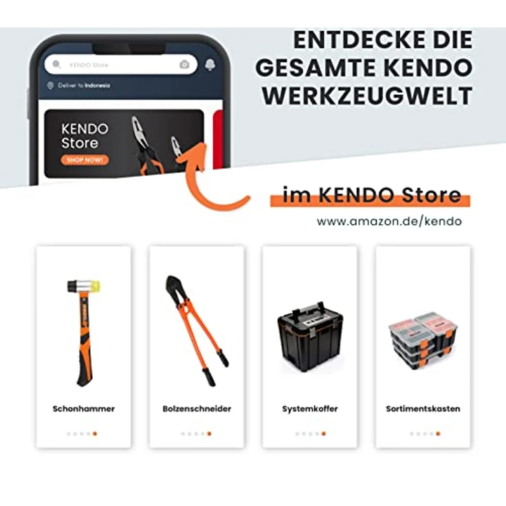 KENDO PVC-Hammer, Gummihammer 680 g mit ergonomischem Griff, rückschlagfrei für empfindliche Oberflächen – Bild 5