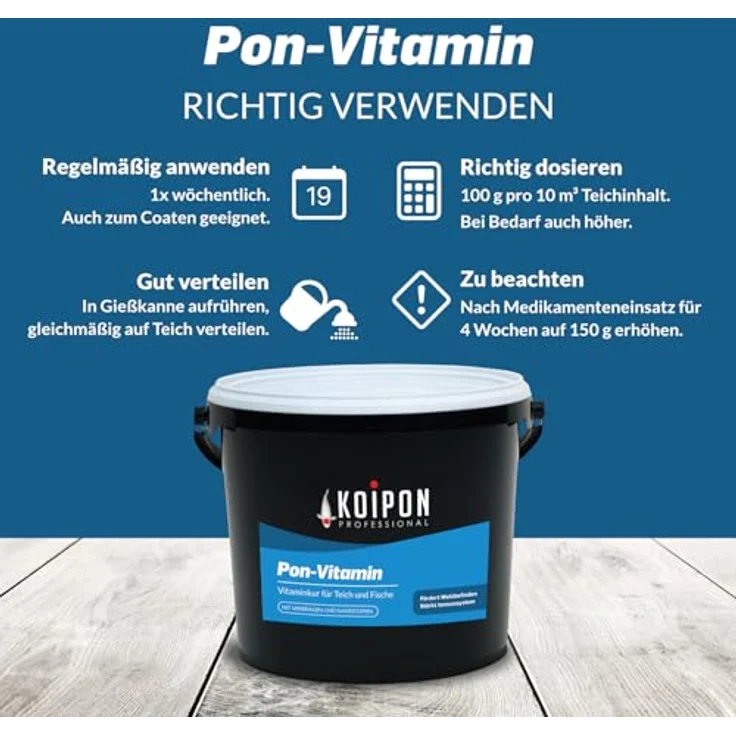 KOIPON Pon-Vitamin 2,5 kg Vitaminkur mit Mineralien für gesunde Koi, stärkt das Immunsystem und fördert die Laichfreudigkeit – Bild 3
