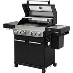 Feuergott Gas-Grillstation Hektor 4B-S mit Infrarotbrenner und Seitenkocher, inkl. Abdeckhaube