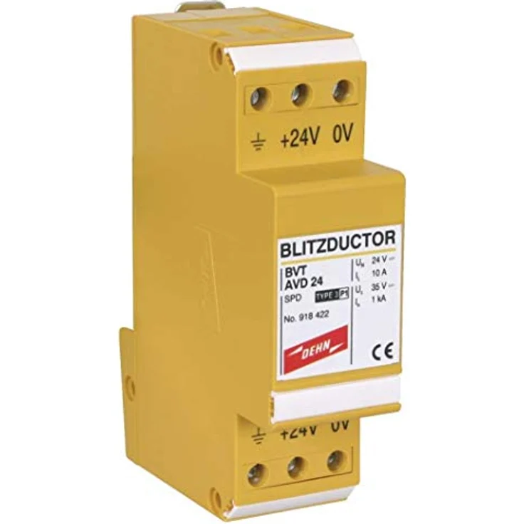DEHN Kombi-Ableiter Blitzductor VT BVT AVD 24, Überspannungsableiter für Hutschienenmontage, 2 kA Blitzstoßstrom, 24 V Nennspannung – Bild 1