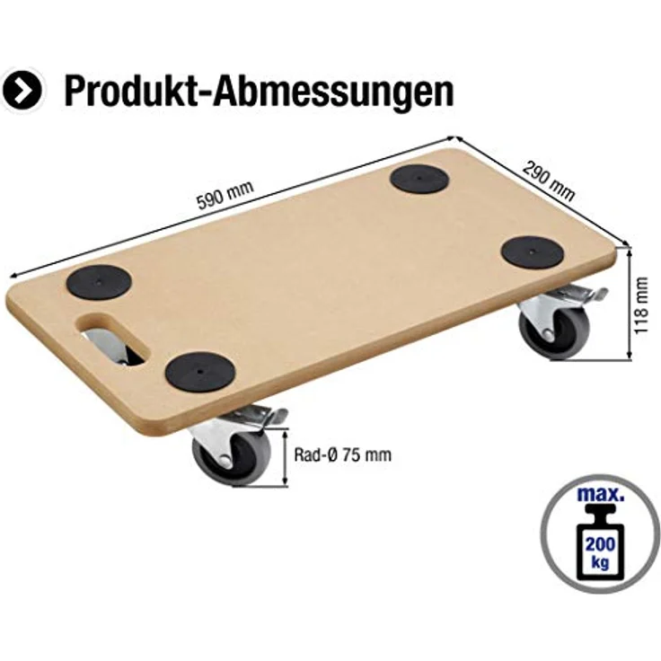 Meister Werkzeuge 0821390 Transportroller Holz Traglast (max.): 200kg – Bild 3