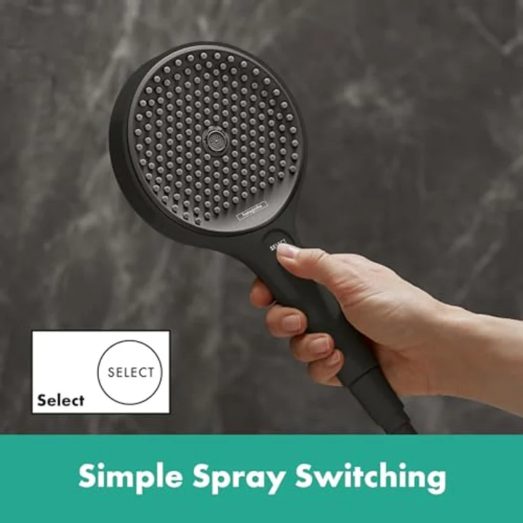 hansgrohe Rainfinity Brauseset 130, 3-Strahl-Handbrause mit S Puro Duschstange 650 mm, Graphit, 14 l/min Durchflussrate – Bild 9