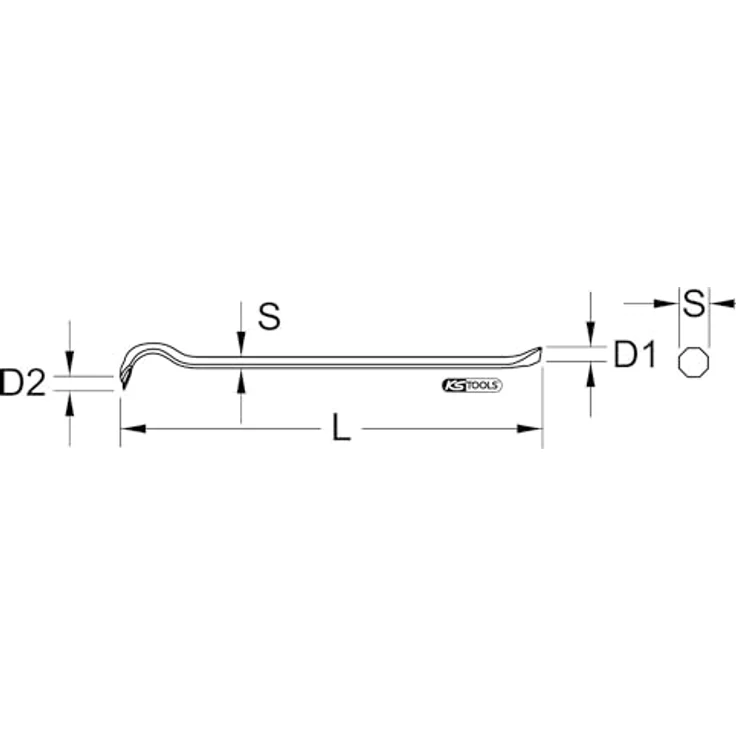 KS Tools 156.0590 Nageleisen, 6-kant, 500mm – Bild 4