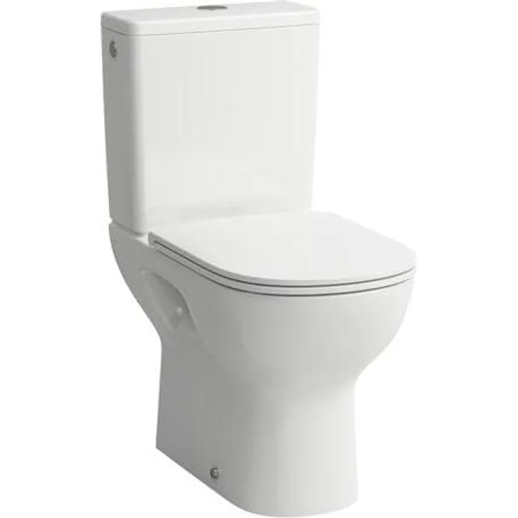 Laufen Toilette + Bidet Stand-WC Kombination LUA tief 360x650mm weiß - Spülrandlos, 4,5/3 l Spülung, waagerechter Abgang